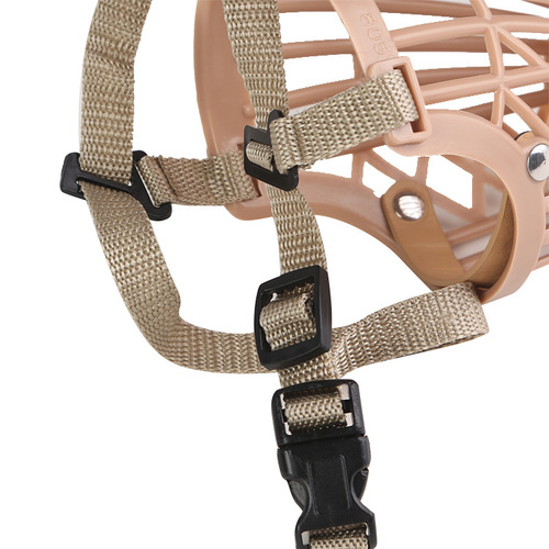 Factory direct supply of snap-on pet muzzles, plastic fence type, plastic dog muzzles, dog mouth size 1-7