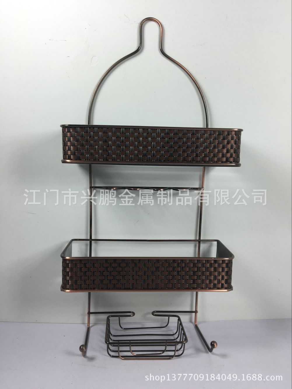 可来图订制贴PVC网浴室架镀古铜铁线架三层收纳架