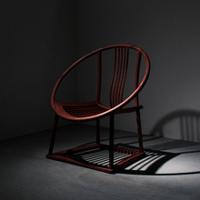現代創意休閑椅實木設計師椅簡約靠背椅單人椅禪意茶室家具主人椅