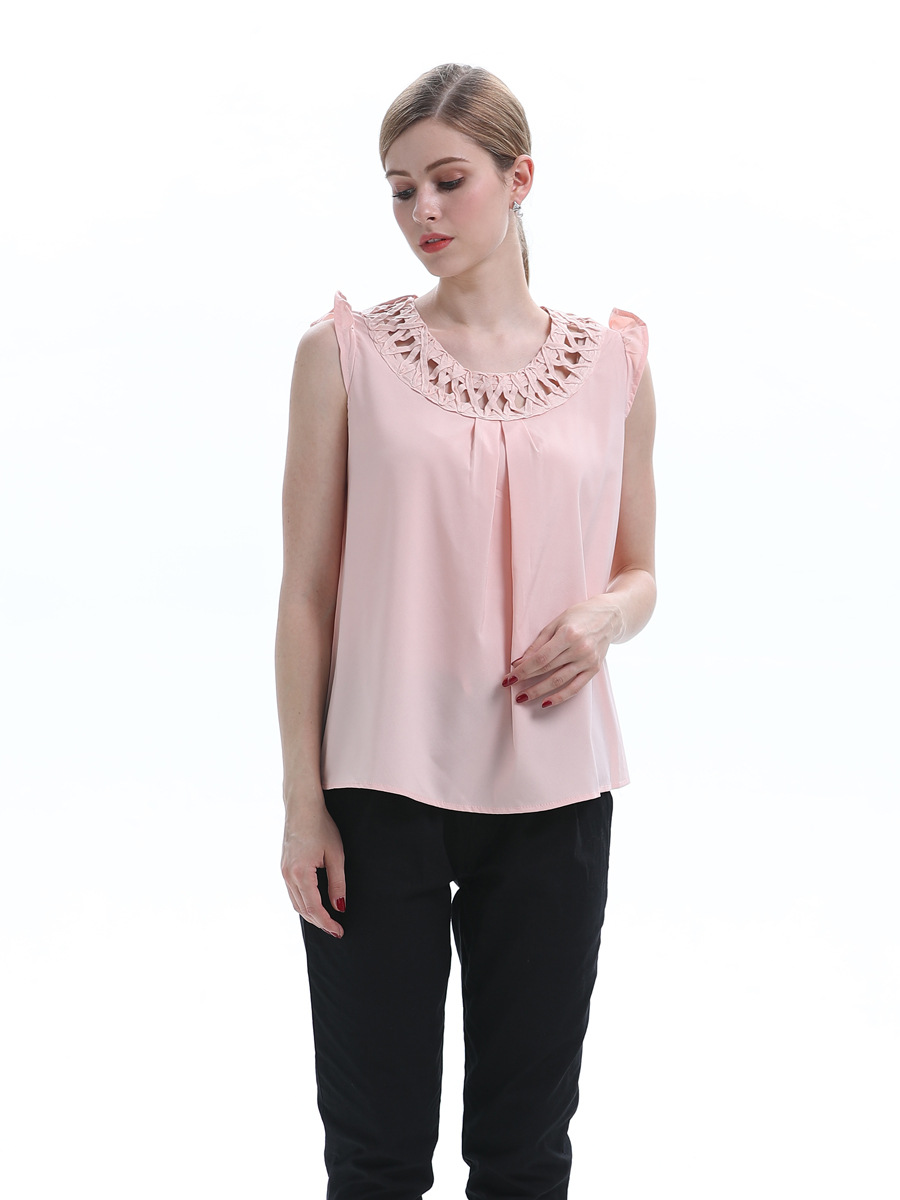 solid color loose ruffled top  NSJR36769