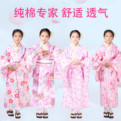 古装女日本儿童和服传统复古民族范学生舞蹈表演服装日式浴衣|ru