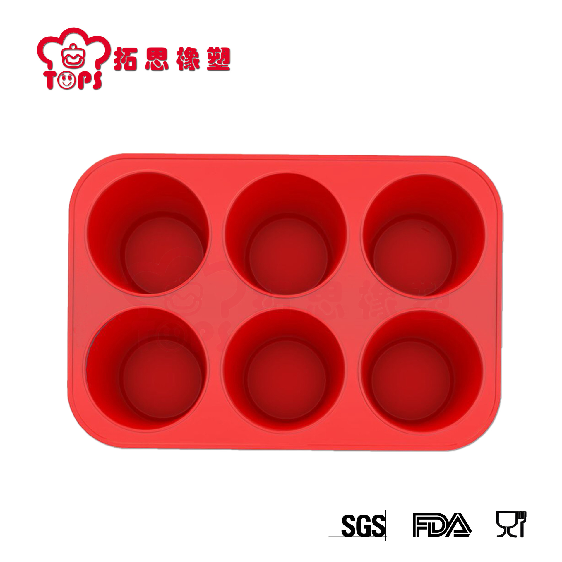 厂家直销 耐高热6连硅胶圆形蛋糕模 布丁模 巧克力模 烘焙工具