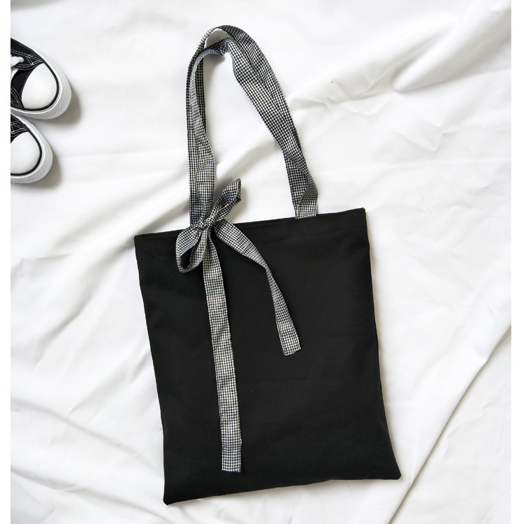 Nuevo ins estilo coreano puro negro a cuadros arco bolso de hombro estilo universitario estudiante universitario clase bolso de mano