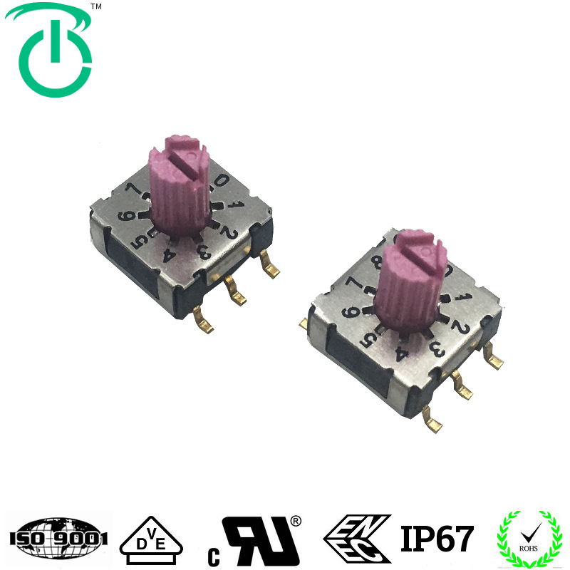 带柄无柄7.4mm*7.4mm旋转编码开关16档10档mini编码开关