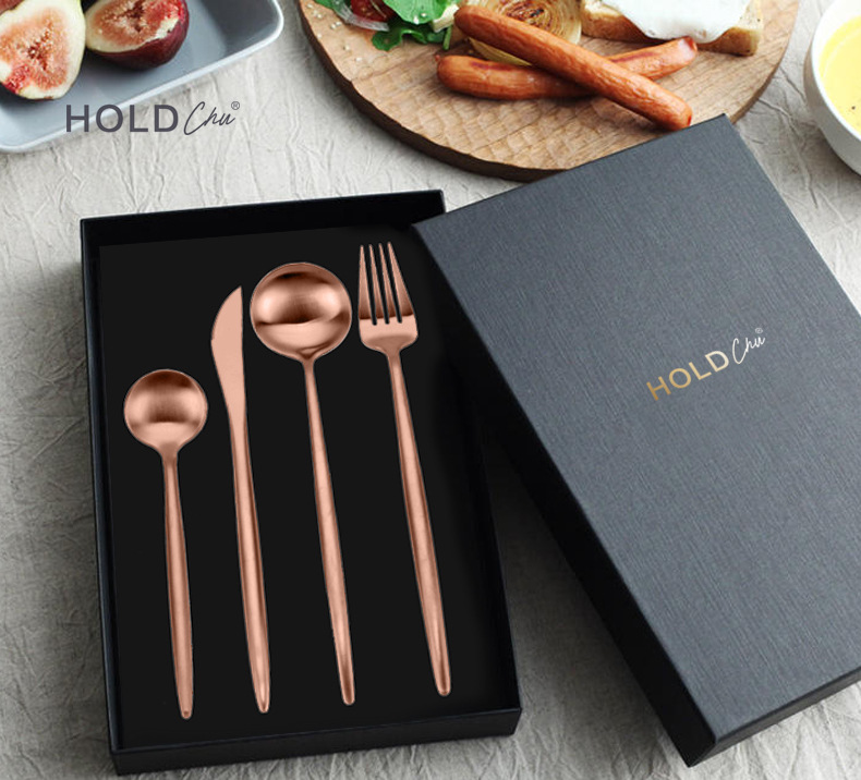 Golden set, pink gold, 4 piece set