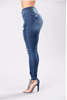 European web celebrity pants elastic holes jeans pencils