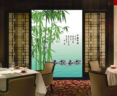 凯锐艺术背景墙 电视背景墙 客厅 浴室 卧室3D背景墙 竹报平安