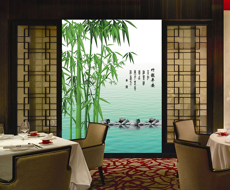 凯锐艺术背景墙 电视背景墙 客厅 浴室 卧室3D背景墙 竹报平安