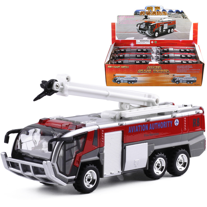 [散]蒂雅多合金车机场消防车模型儿童玩具车工程车声光玩具8130