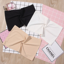 胖MM无痕一片式一字抹胸无肩带网面透气加肥加大码冰丝防走光背心