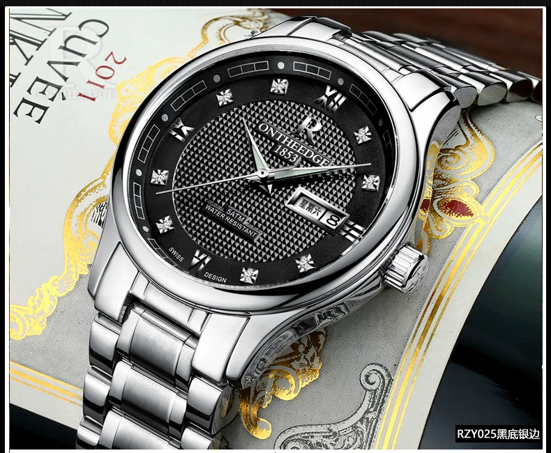 Quartz Swiss watch stainless steel, mechanical steel belt