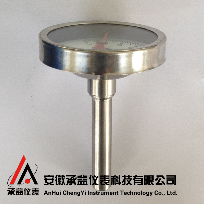 双金属温度计 WSS-200/300 轴向型 工业用温度表 不锈钢定制 厂家