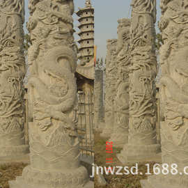 江苏石雕龙柱制作公司 安徽公园石龙柱价格 江西雕龙石柱子图片