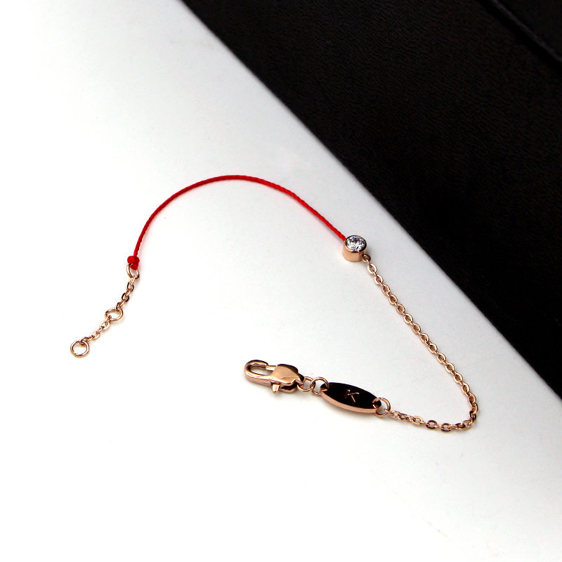 5g Weight Artificial Diamond Inlay Material Bracelets Classification 1 Piece Quantity Daily Occasion rope, Titanium Steel Material Geometric Pattern Women's Gender Plating, Inlay Design Simple Style Style Simple Style Geometric Rope Titanium Steel Plating Inlay Artificial Diamond Women's Bracelets 18
