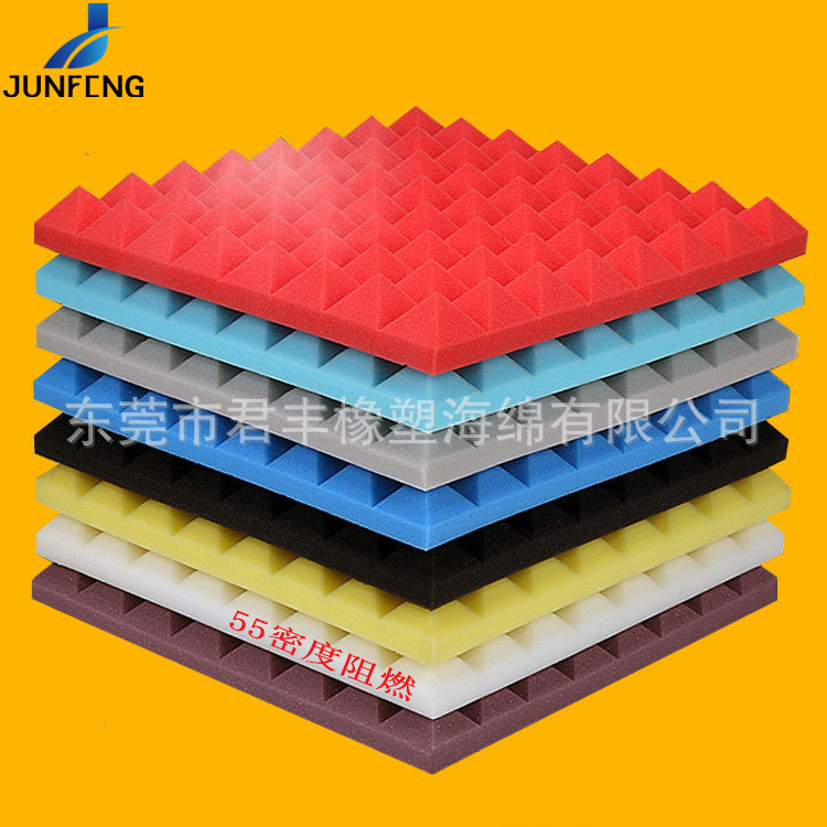 君丰供应  耐高温隔音海绵 发泡吸音海绵 金字塔消声海棉美观