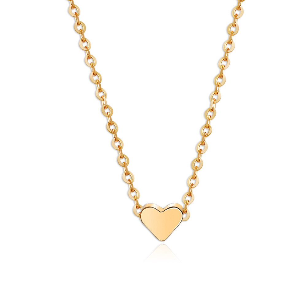 Simple Fashion Street Paixiang Decoration Copper Peach Heart Love Collarbone Neck Chain Necklace