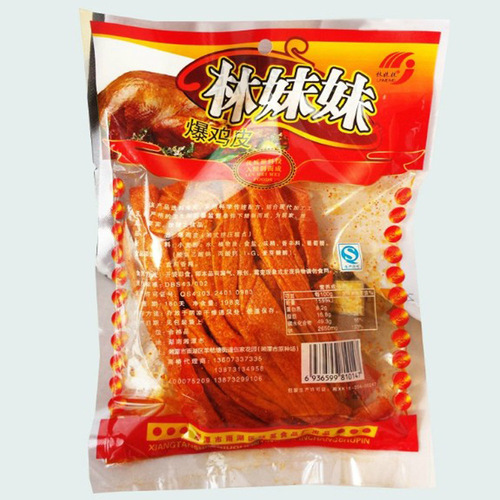 Wholesale Lin Mengmeng spicy crispy chicken skin 180g spicy ready-to-eat snacks spicy strips food mixed batch