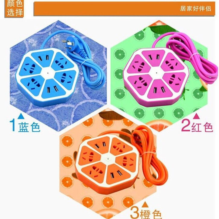 lemon fruit socket originality intelligence USB source Plug In Panel multi-function Home Furnishing charge practical new pattern