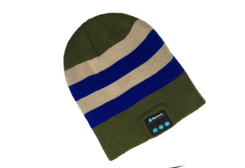 Solid Color/stitching Bluetooth Wireless Earphone Knitted Hat display picture 2