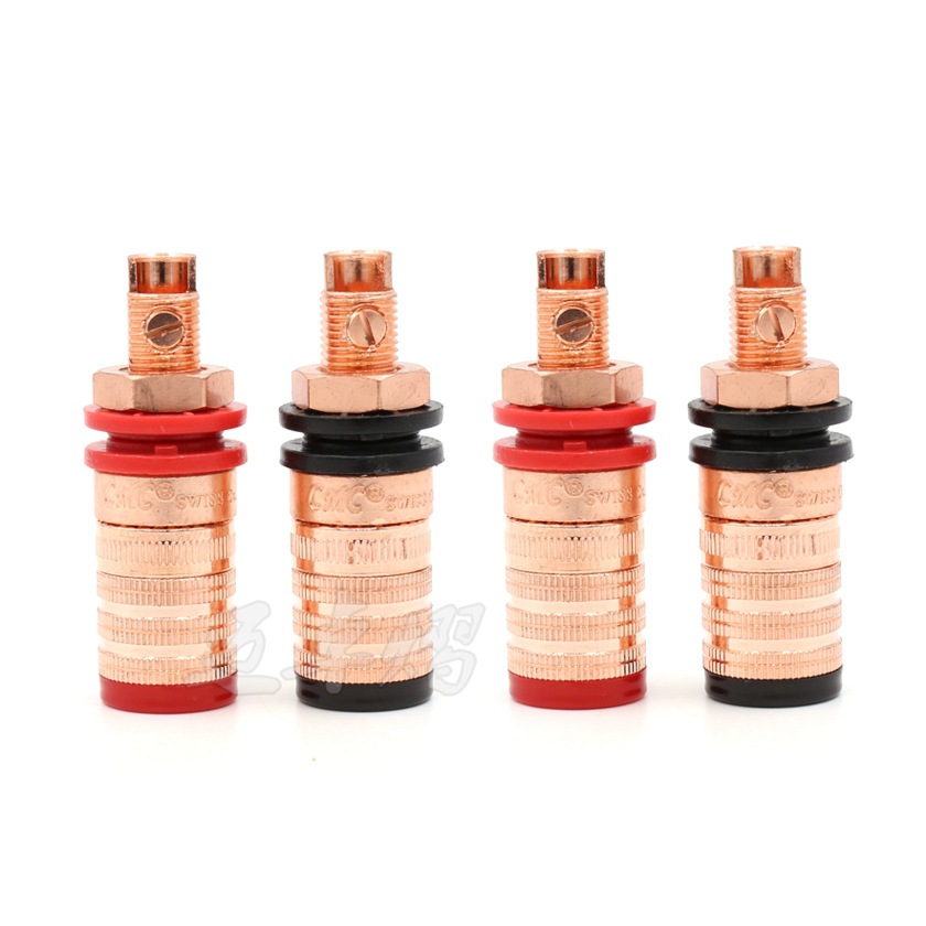 Preffair 镀紫铜喇叭柱 音响接线柱 音响接线插头 喇叭线母