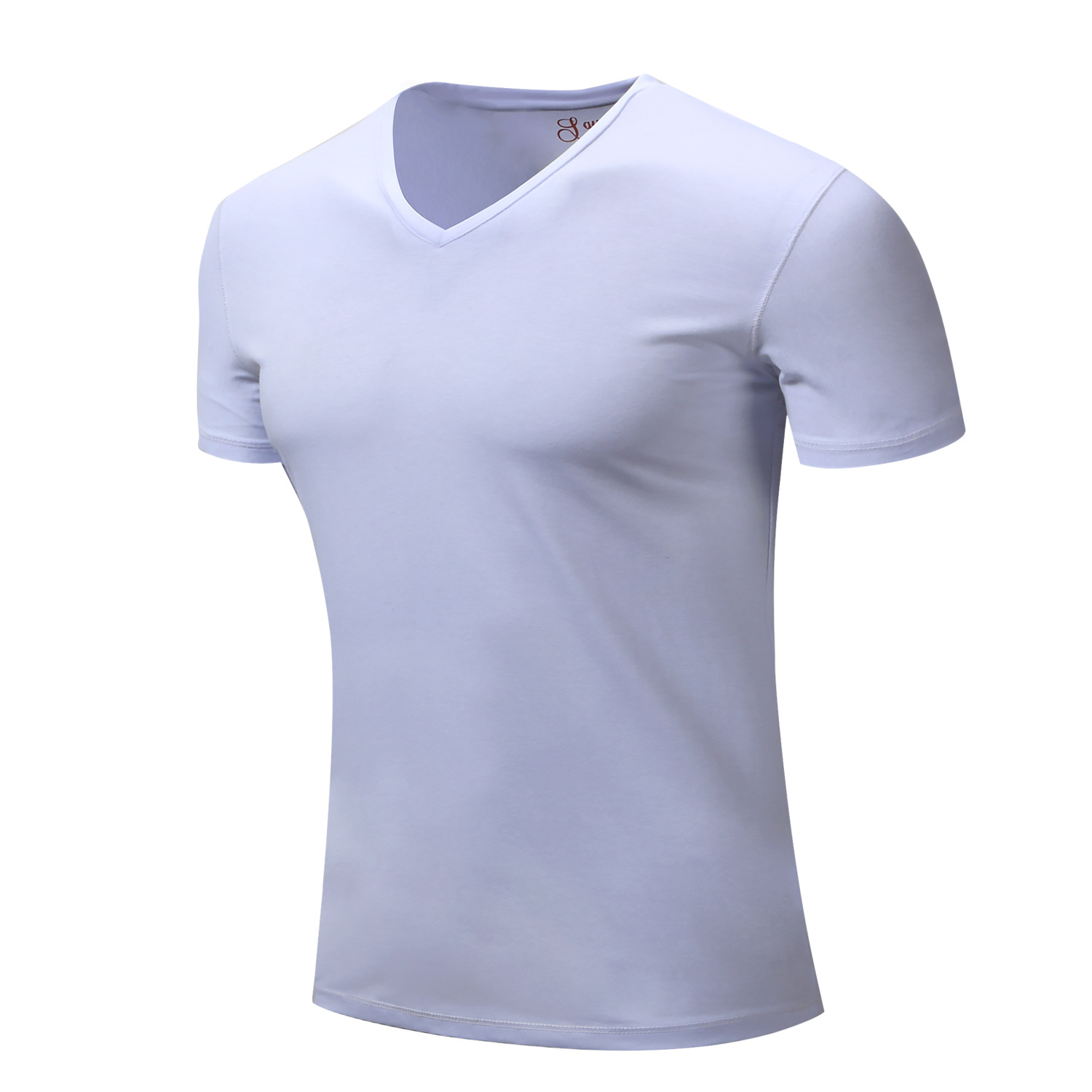 New European and American men's short sleeve T-shirt in spring and summer pure cotton V-neck tshirt Amazon 005-2