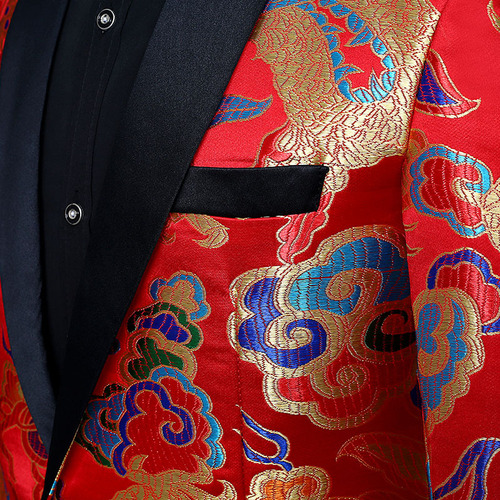 men's jazz dance suit blazers Men langqingguo collar colorful dragon style suit for singers performing western stage portrait Dress Top