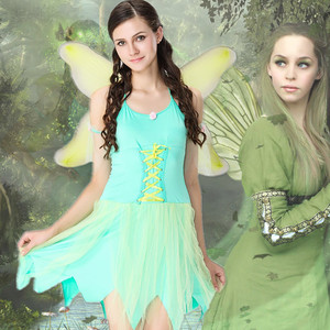 Halloween green spirit costume butterfly animal Role Play Costume Angel Costume Cosplay with wings