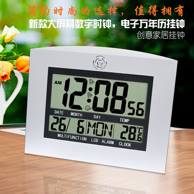 new pattern Electronics Calendar temperature digital display Clock Large screen digital display a living room Simplicity Electronics Characters Wall clock