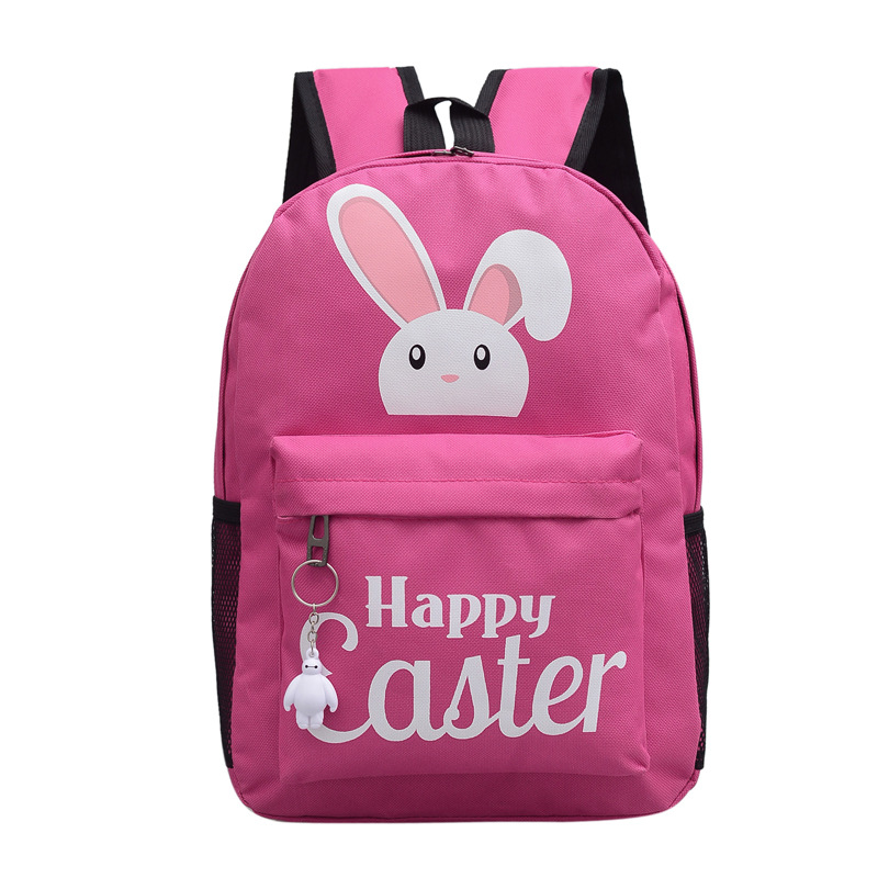 Manufactor new pattern pupil Backpack Cartoon Large white printing College wind knapsack rabbit Piggy schoolbag customized
