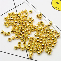 diy飾品配件手工串珠材料6毫米金色CCB散珠電鍍亞克力珠子批發