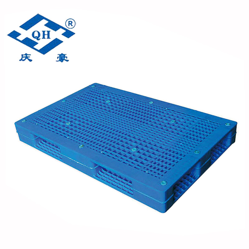 上海厂家生产防滑塑料托盘QH-128830网格双面食品塑料托盘