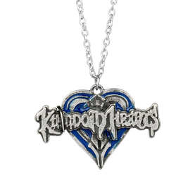 动漫周边kingdom Hearts王国之心字母项链气质百搭爱心吊坠毛衣链