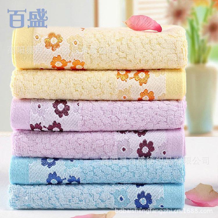 厂家直销新款提花断档情侣毛巾定制加工花之语吸湿透气竹纤维毛巾