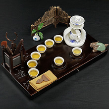 淘瓷八 茶具套装家用陶瓷四合一黑檀竹木乌金石现代简约茶台茶盘