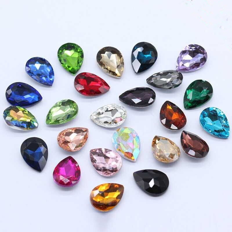 Drop-type pointed bottom crystal glass drill pointed bottom special-shaped drill jewelry accessories perfume holder stick drill