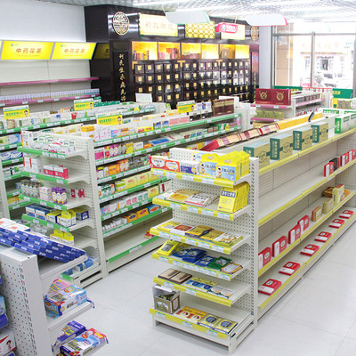 超市货架药店货架展示架商店小卖部便利店单双面文具店中岛展架