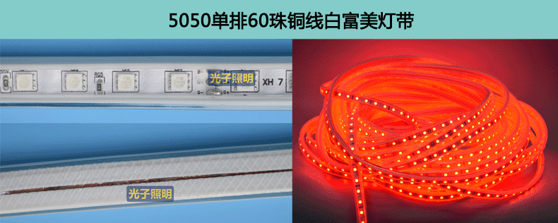 光子照明5050线性灯条5730 rgb柔性亮化贴片led 220v防水高压灯带详情41