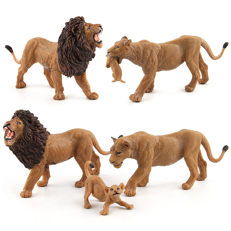El Comercio exterior Animal Park sólido bosque animal modelo de simulación juguetes para niños una variedad opcional León familia