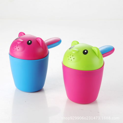 Baby shower water spoon baby bath bath children cartoon bear shampoo cup splashing water scoop shampoo cup thickened