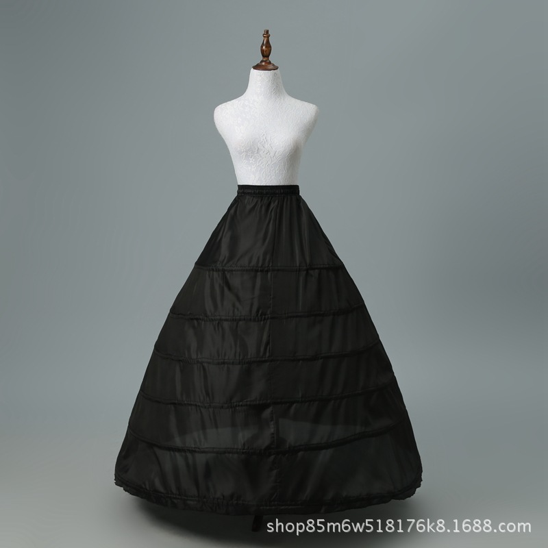 Special offer wholesale Black White six steel ring super big skirt bridal wedding yarn performance dress accessories skirt 6