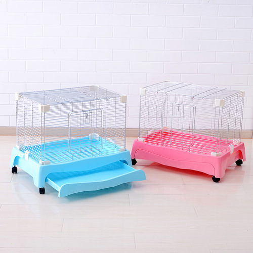 Rabbit drawer type pet cage small rabbit guinea pig double-story villa rabbit cage guinea pig heighten without fence