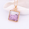 Crystal, photo frame, pendant, necklace handmade, organic chain, square perfume, accessory, new collection