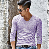 Warm long-sleeve, colored T-shirt for leisure, 2022, autumn, long sleeve, suitable for teen