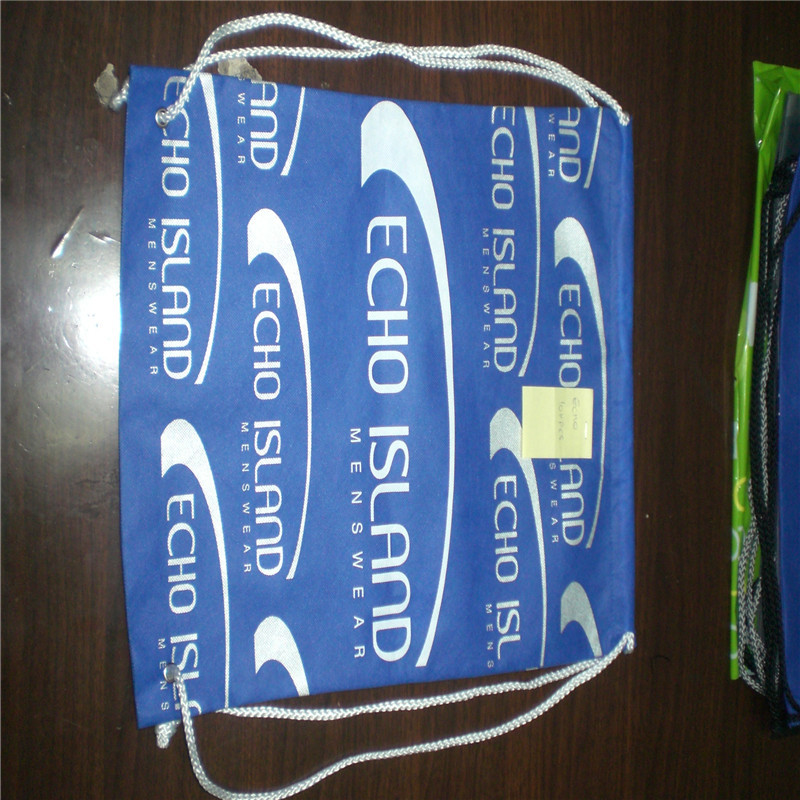 来样定做白色pe穿绳背袋双层洗衣抽绳松紧扣束口袋印刷篮球包装袋