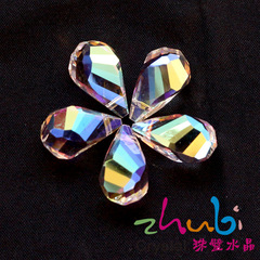 廠家批發玻璃珠子扭水滴 細水滴電鍍五彩10mm12mm配件珠子吊墜