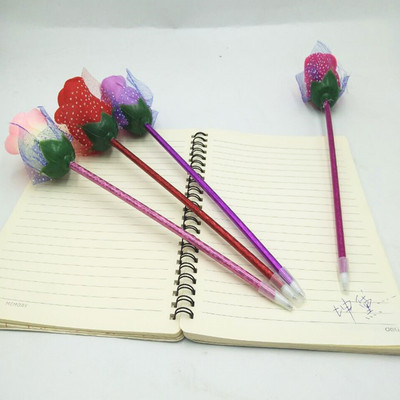 创意玫瑰花圆珠笔 签字笔 装饰玫瑰花圆珠笔 公司礼品圆珠笔 批发|ms