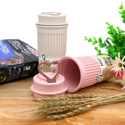 健康小麦秸秆随手杯创意塑料便携男女学生情侣咖啡办公室水杯子|ms