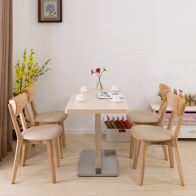 Tea Restaurant Tables and chairs combination Wood chair theme Restaurant Deck sofa Tables and chairs combination Dessert Shop table Customized