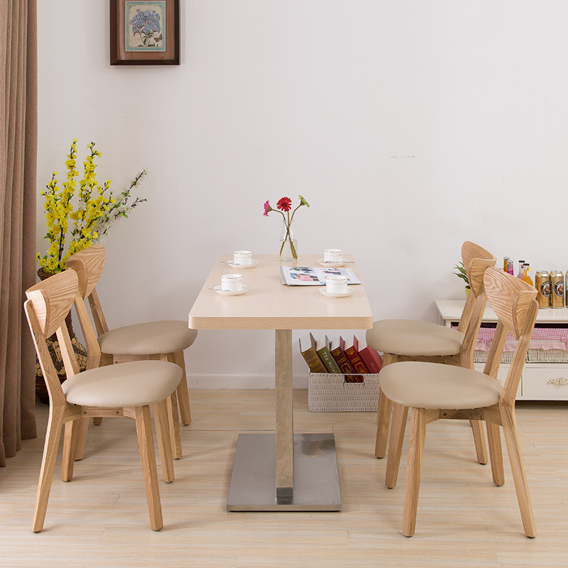 Tea Restaurant Tables and chairs combination Wood chair theme Restaurant Deck sofa Tables and chairs combination Dessert Shop table Customized