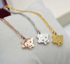 Necklace stainless steel, golden three dimensional pendant, chain for key bag , Chinese horoscope, pink gold